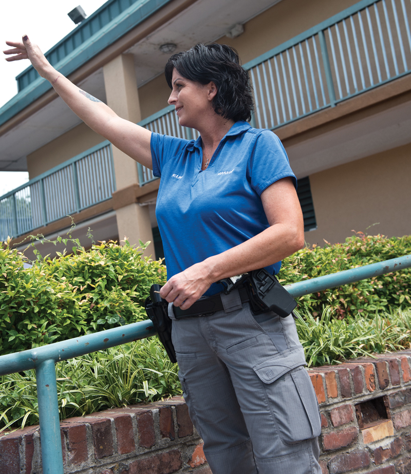 At Casa Blanca Casa Linda, a low-rate apartment complex, office manager Pauline Spalding plays mother, enforcer and badass